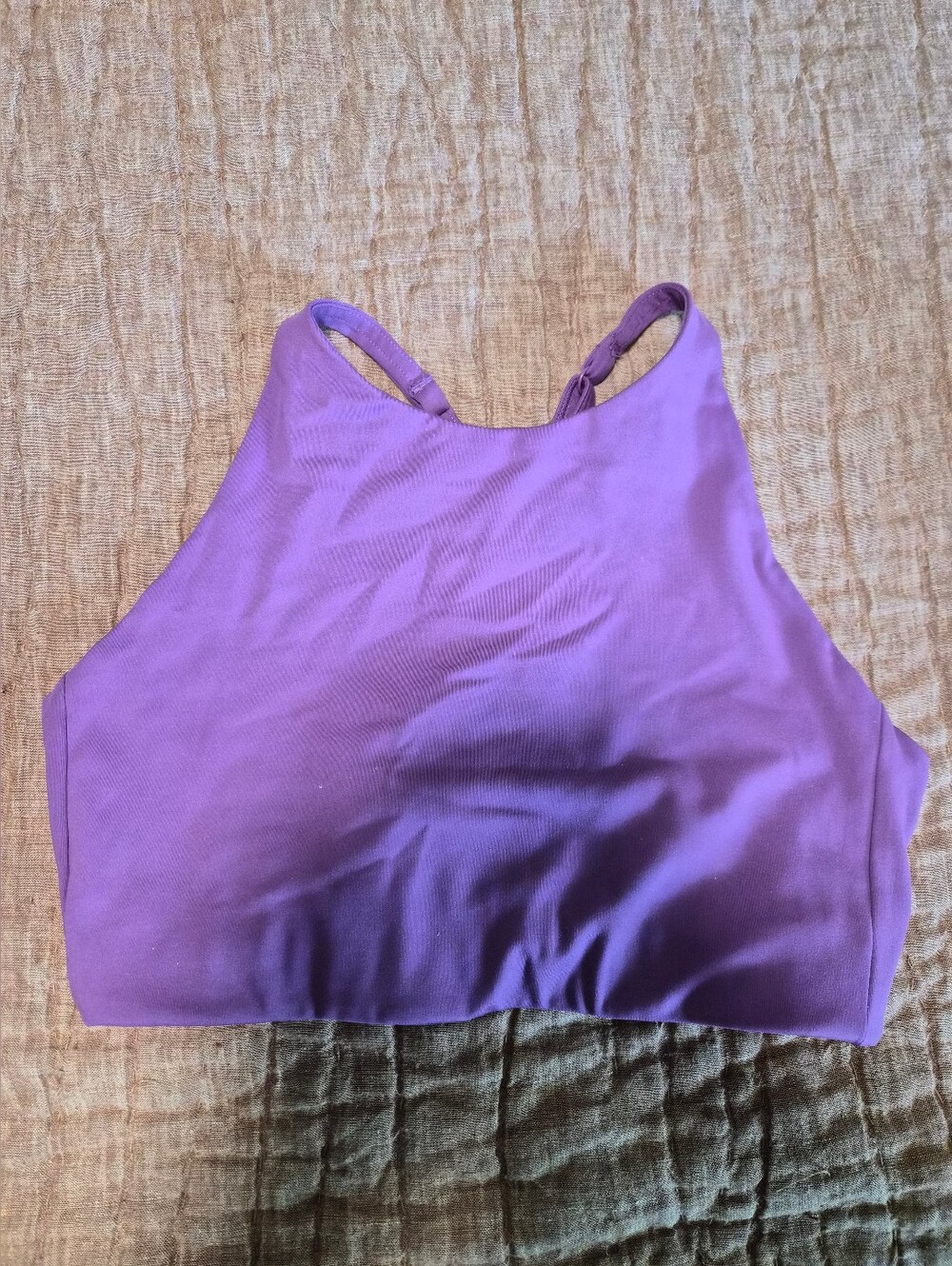 Purple Girlfriend Collective Halter Bra - Small